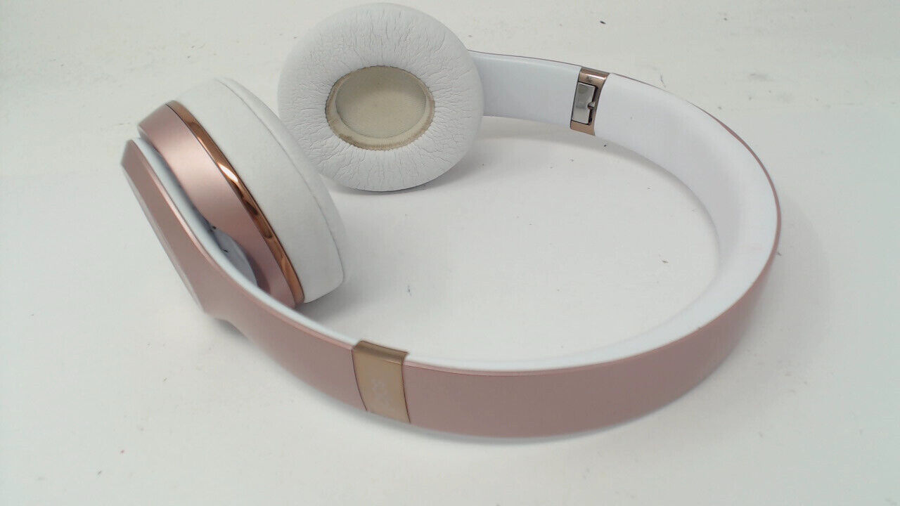 Beats Solo 3 Wireless A1796 Headphones Rose Gold Pink STAINED EAR PADS