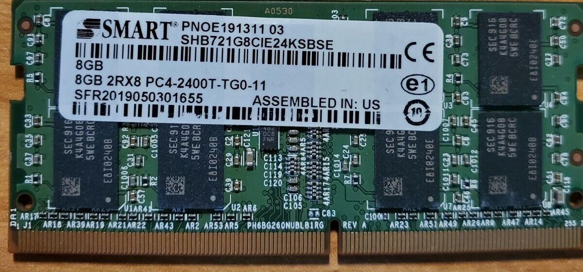 SMART 8GB 2Rx8 PC4-2400T PC4-19200 DDR4 2400 ECC Unbuffered SODIMM Memory RAM