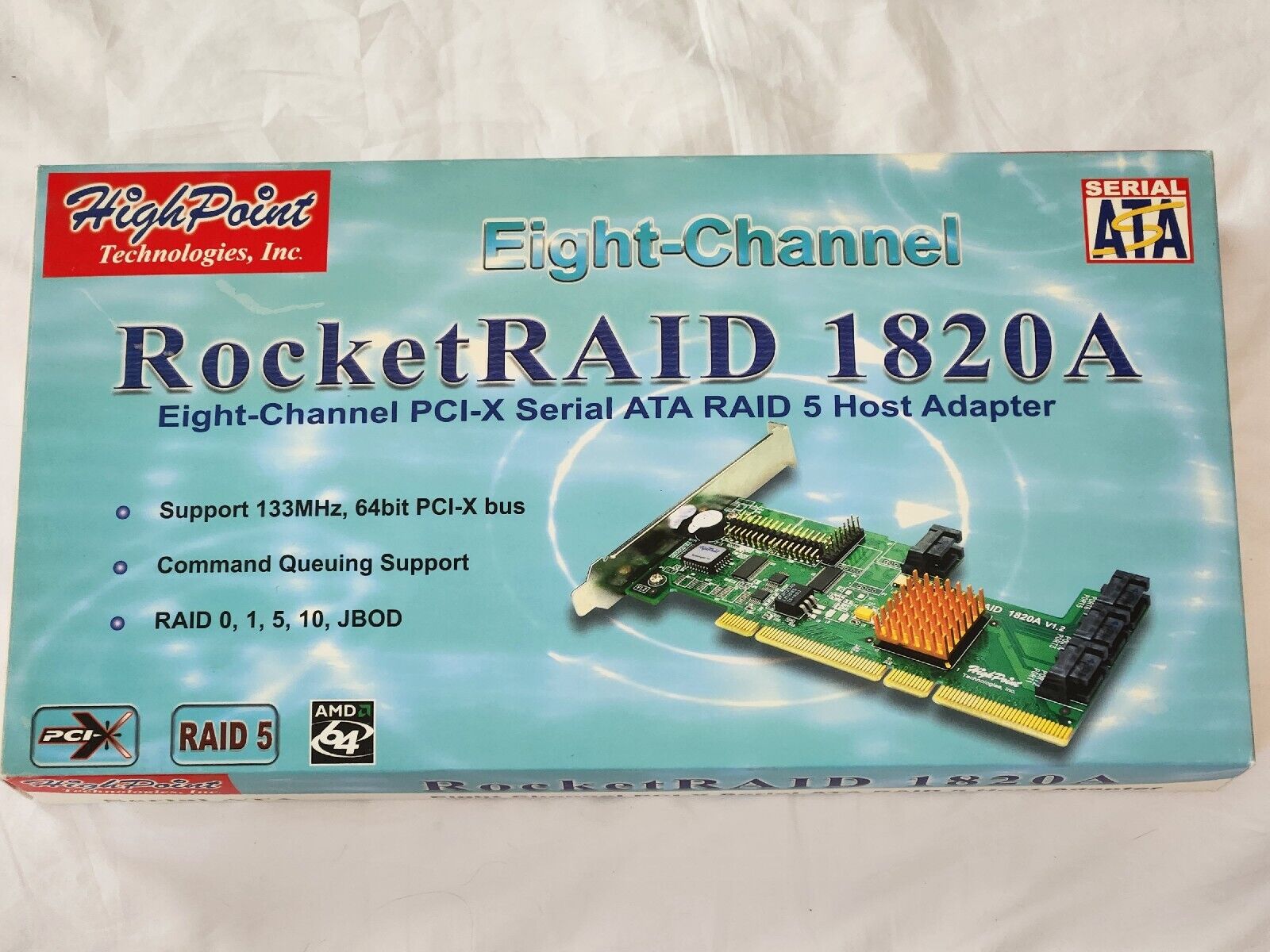 RocketRaid High Point 1820ALF 1820A V1.2 SATA Raid Controller Card w/ Software