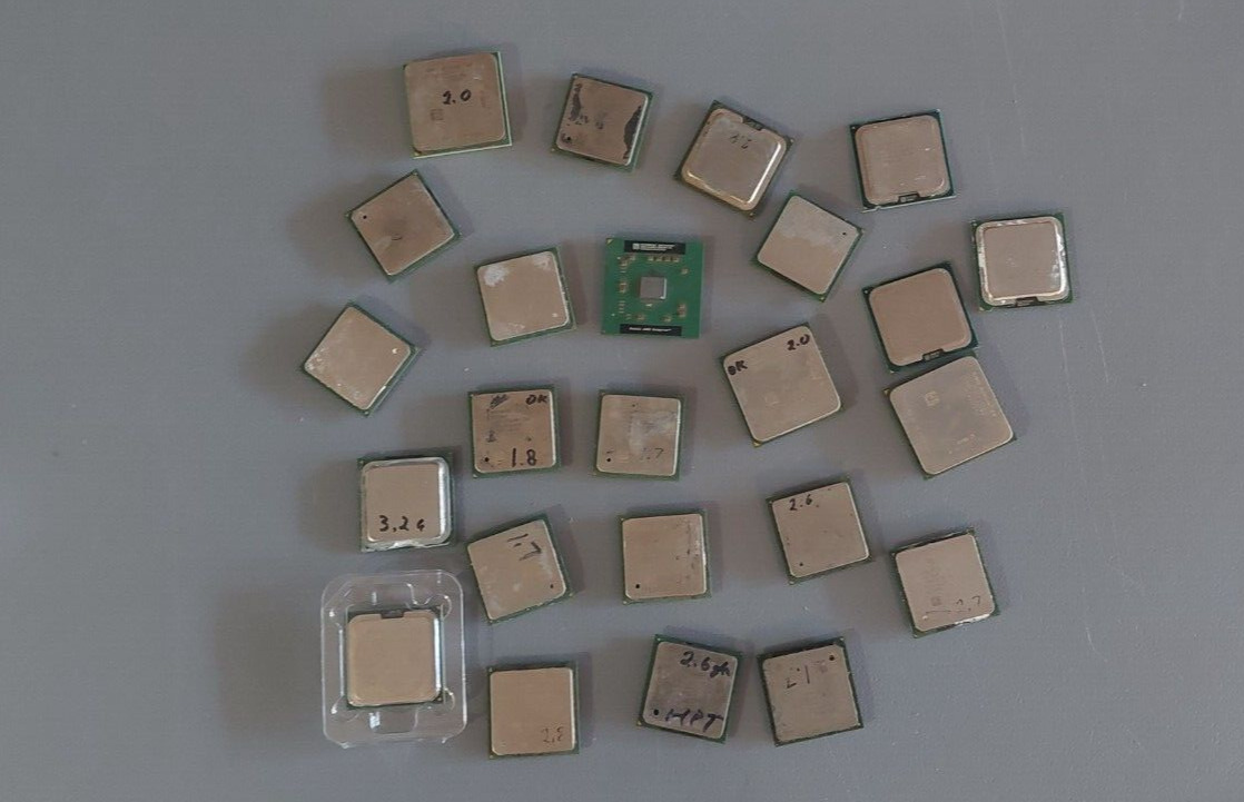 Large Lot of Old CPU Chips from the Early to Mid 2000\'s - (24 PCS Total)