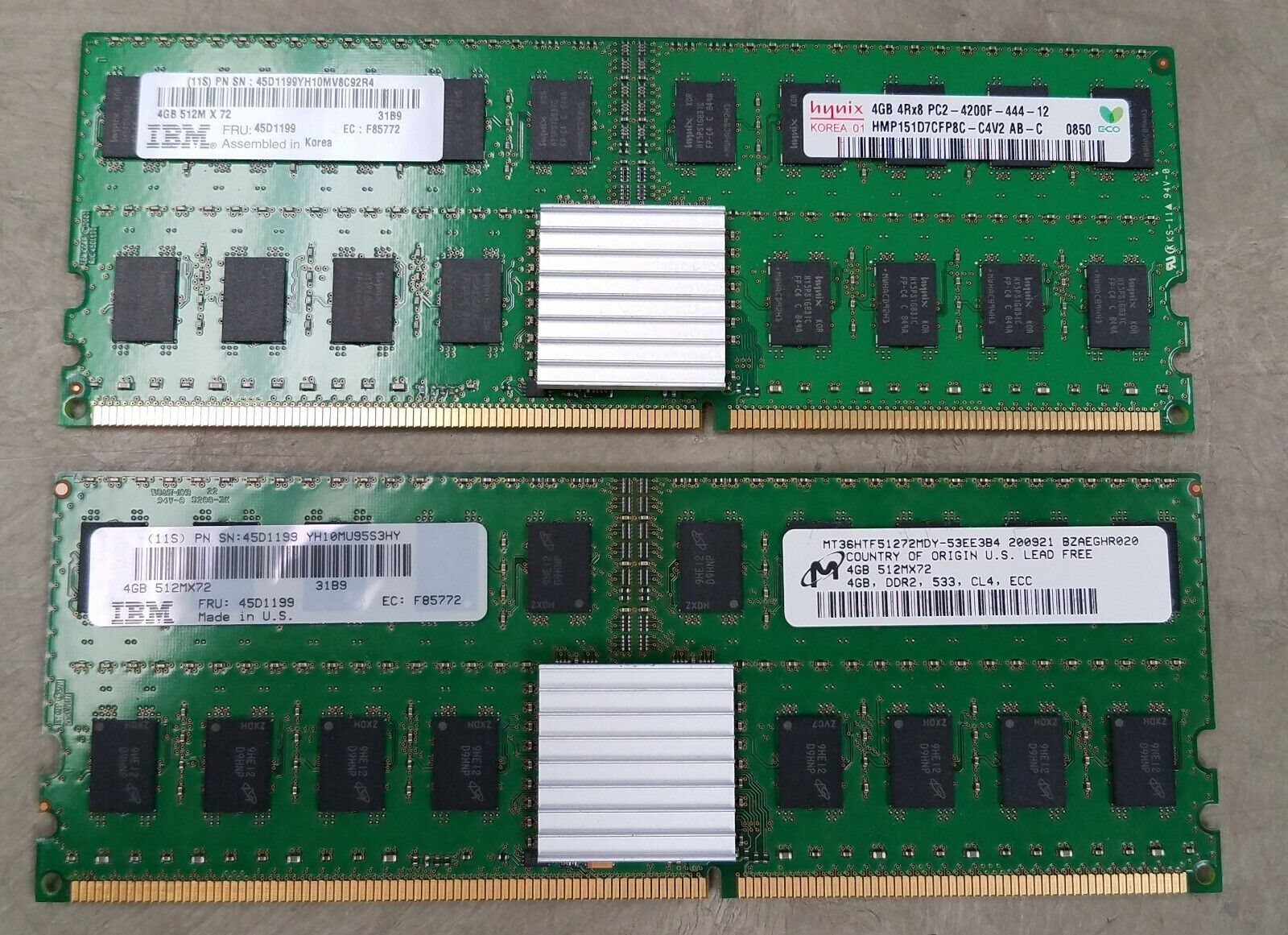 96GB (24x4GB) IBM Power Systems DDR2 RAM PC2-3200 Hynix/Micron 45D1199