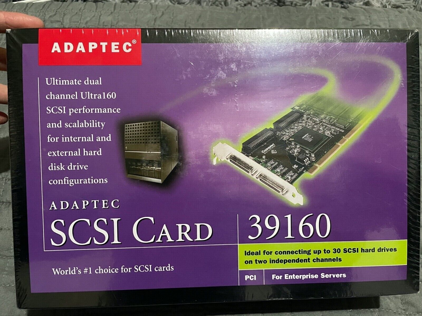 Adaptec SCSI Adapter Card, 64-bit PCI, For Enterprise Servers,New In Sealed Box