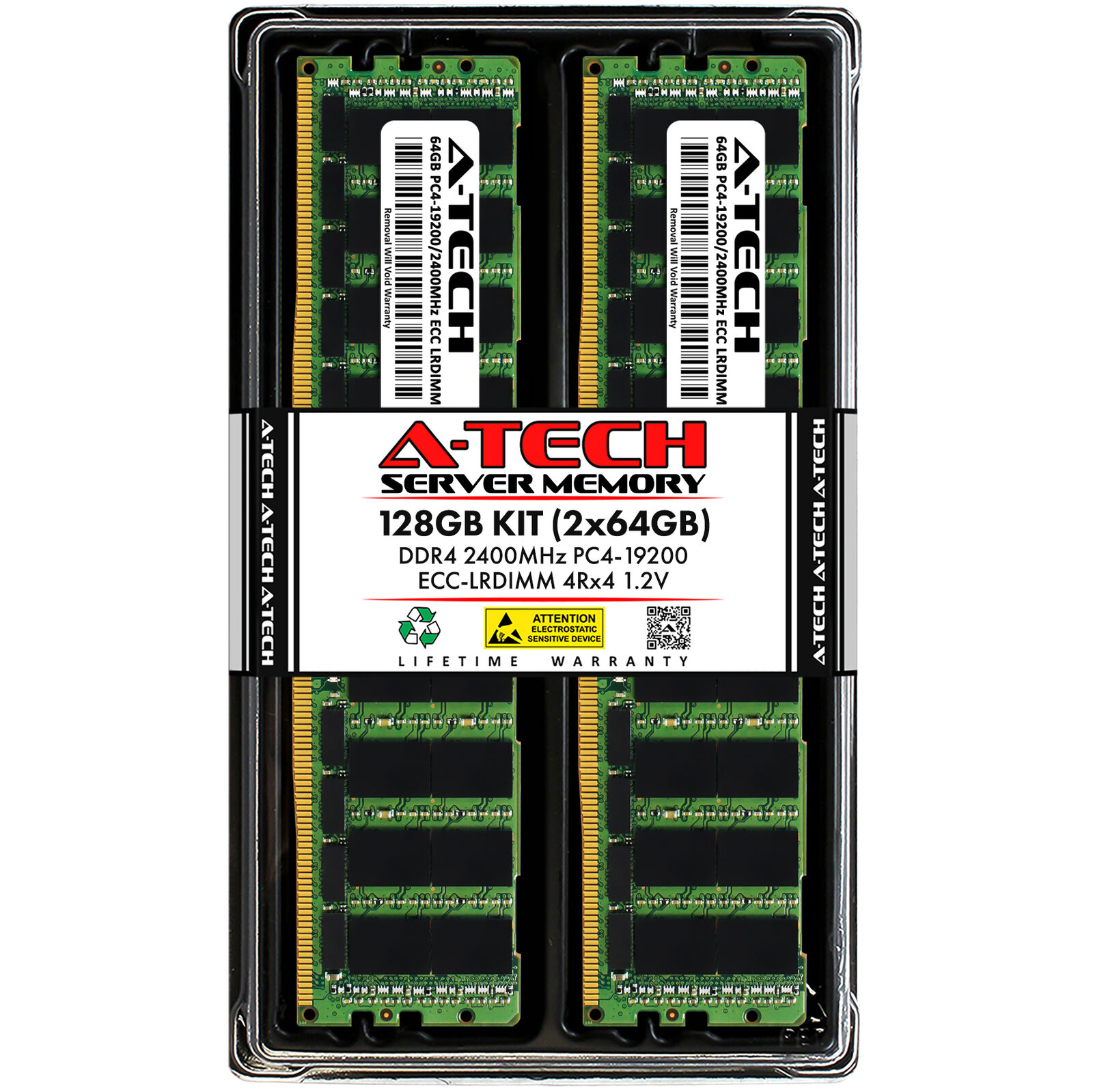 128GB 2x 64GB PC4-2400 LRDIMM Supermicro 1028R-WC1R E303-9D-4C-FN13TP Memory RAM