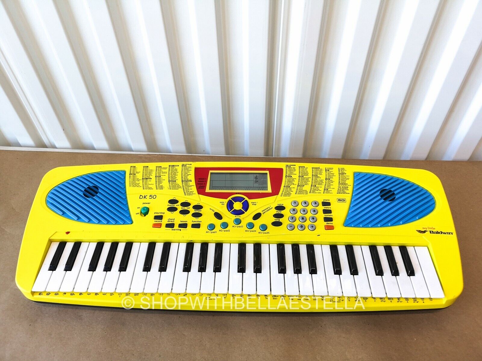 Baldwin DK 50 Portable Yellow Electronic Keyboard Awesome Sound RARE