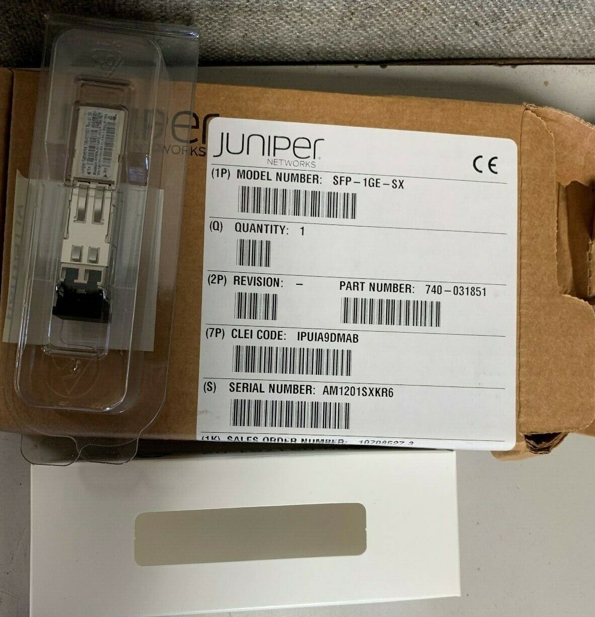 NEW JUNIPER 1GB BASE SX LC DUPLEX SFP AND TRANSCEIVER SFP-1GE-SX 740 031851