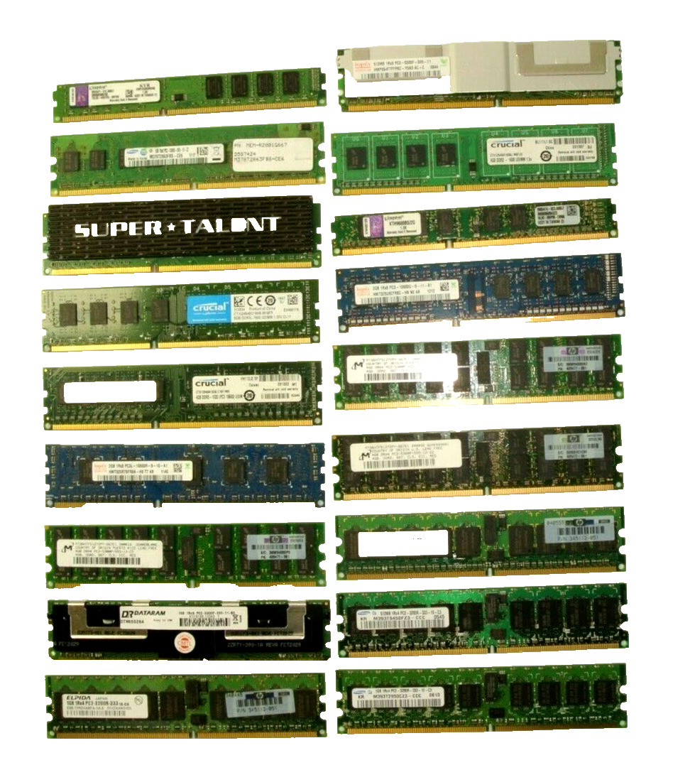60 LBS Untested Assorted DDR1-DDR3 SIMMs RAM for Arts, Crafts, Gold