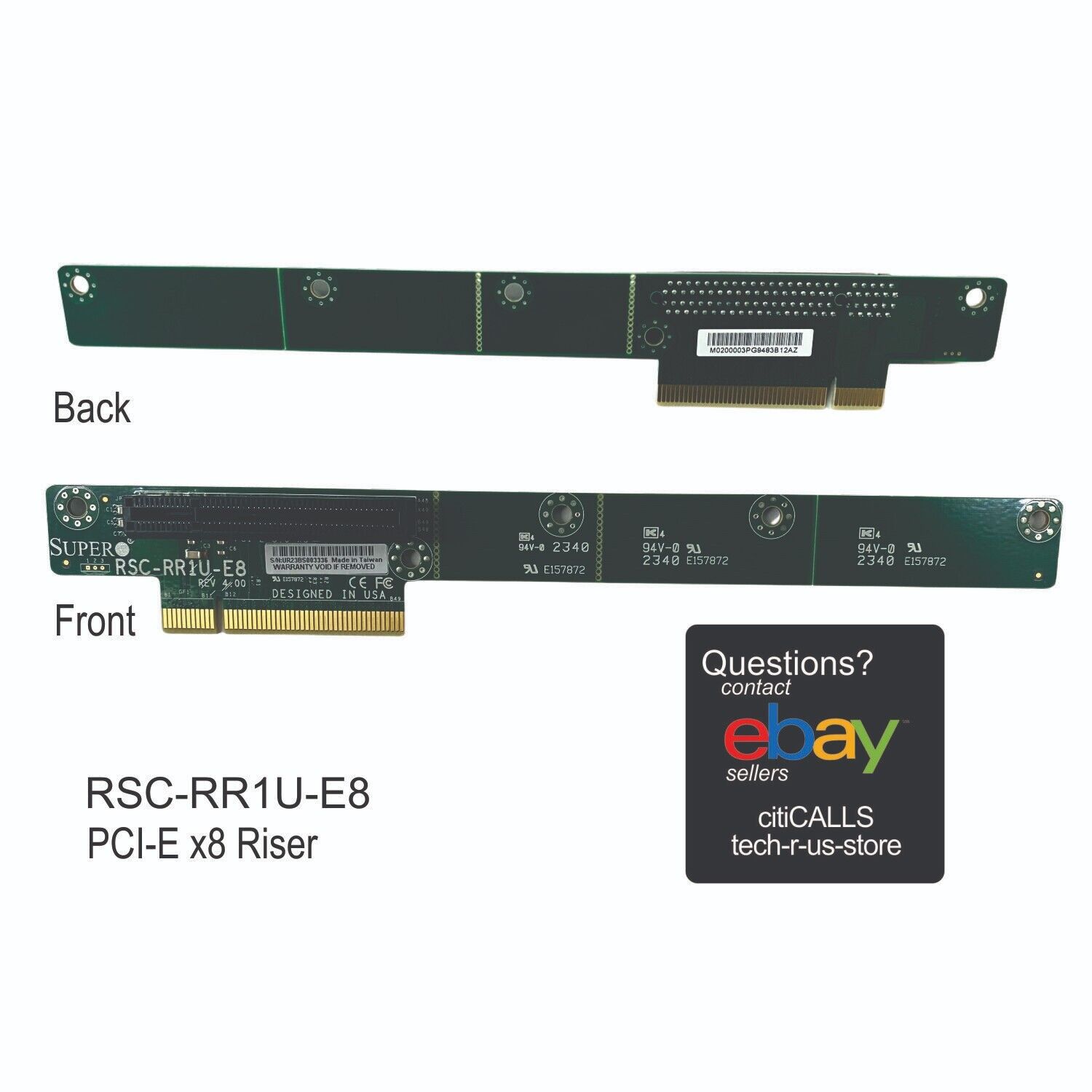 Supermicro RSC-RR1U-E8 Accessory 1U Universal (SXB-E) to PCI Express X9 Ready