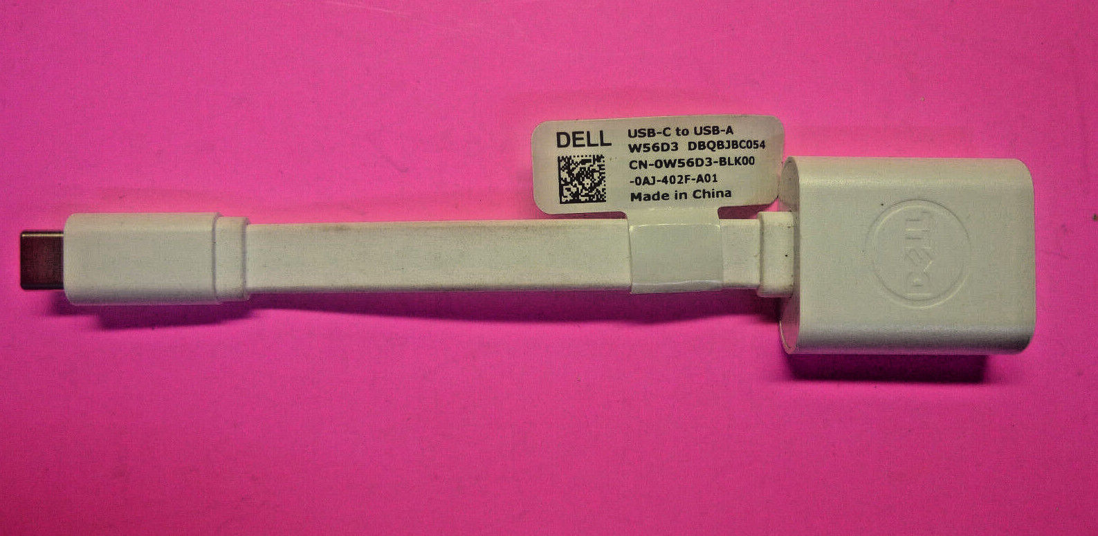 Genuine Dell USB-C To USB-A Adapter Cable White DBQBJBC054 W56D3