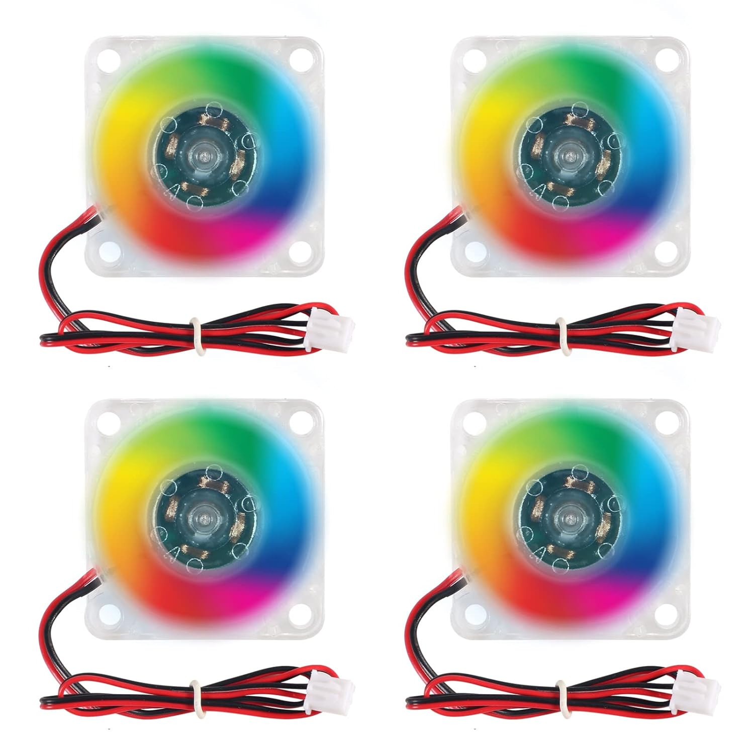 4Pcs 3010 Fan 30Mm 30X30X10Mm RGB Fan Colorful Led DC 12V 3010 DC Cooler Hydraul