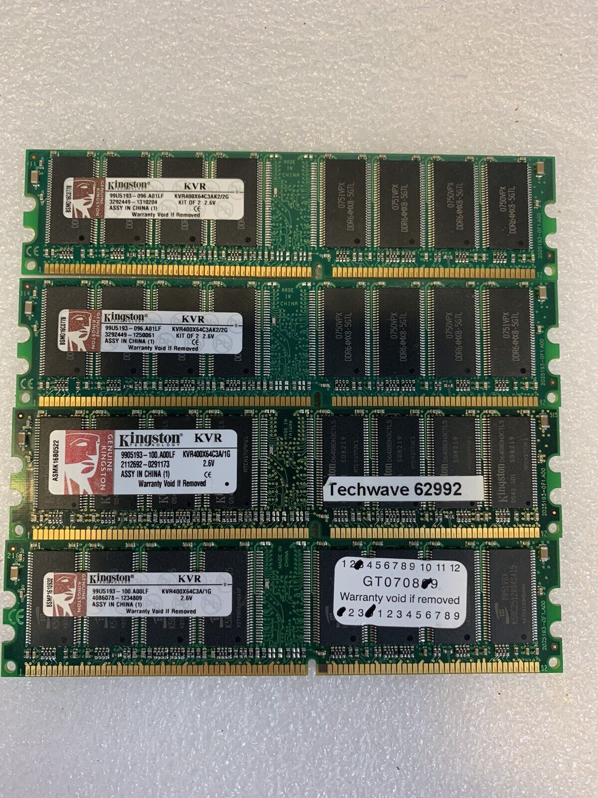 4x 1GB Kingston DDR1 PC3200 400MHZ Ram for vintage Apple G5 iMac and Power Mac