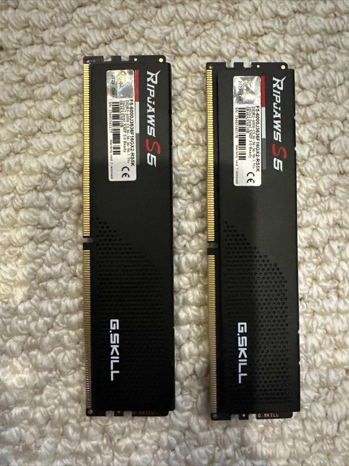 G. SKILL Ripjaws S5 32GB (2 x 16GB) Memory Kit (F5-6000J3636F16GX2-RS5K) -New