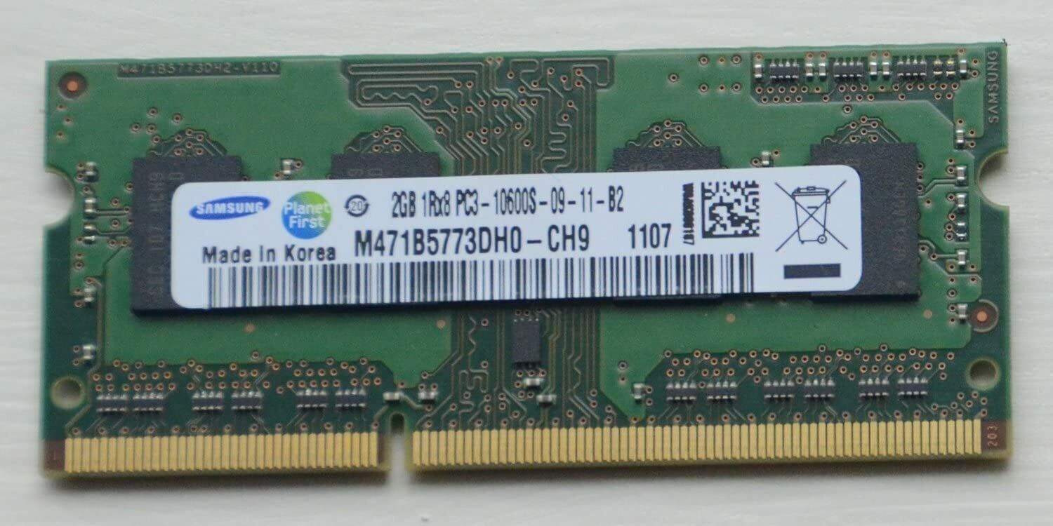 Memory Samsung 10600S 2GB Laptop PC RAM DDR3 1RX8 M471B5773CHS-CH9