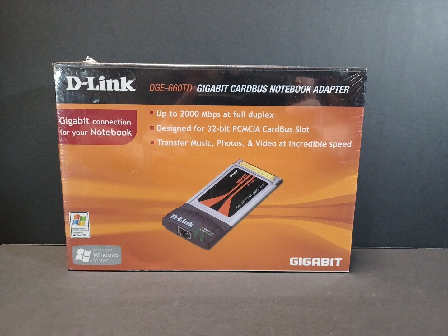 New In Box D-Link Gigabit Notebook Cardbus Adapter DGE-660TD