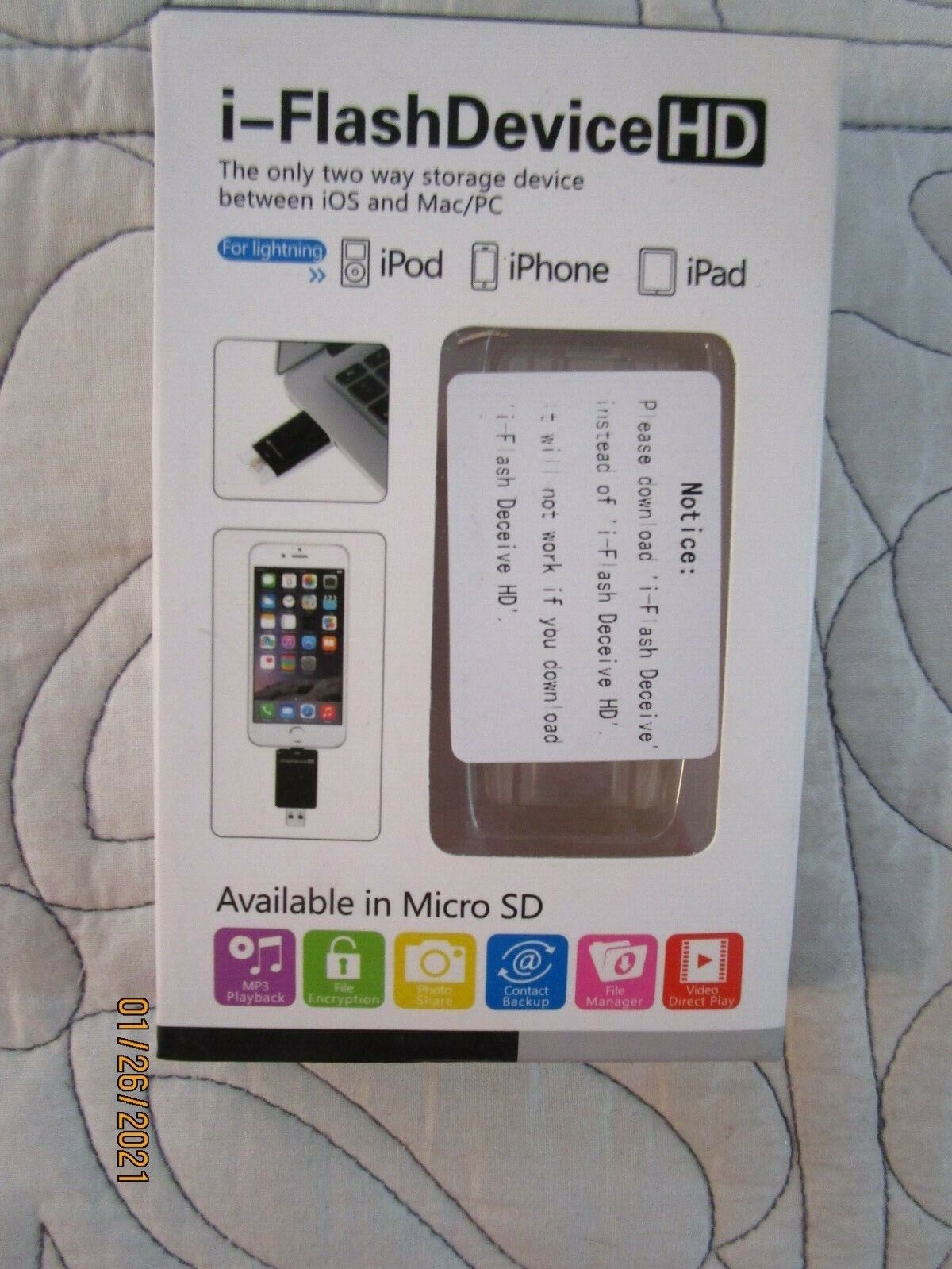 New i-Flash Device HD Two way storage device between IOS and Mac/PC 