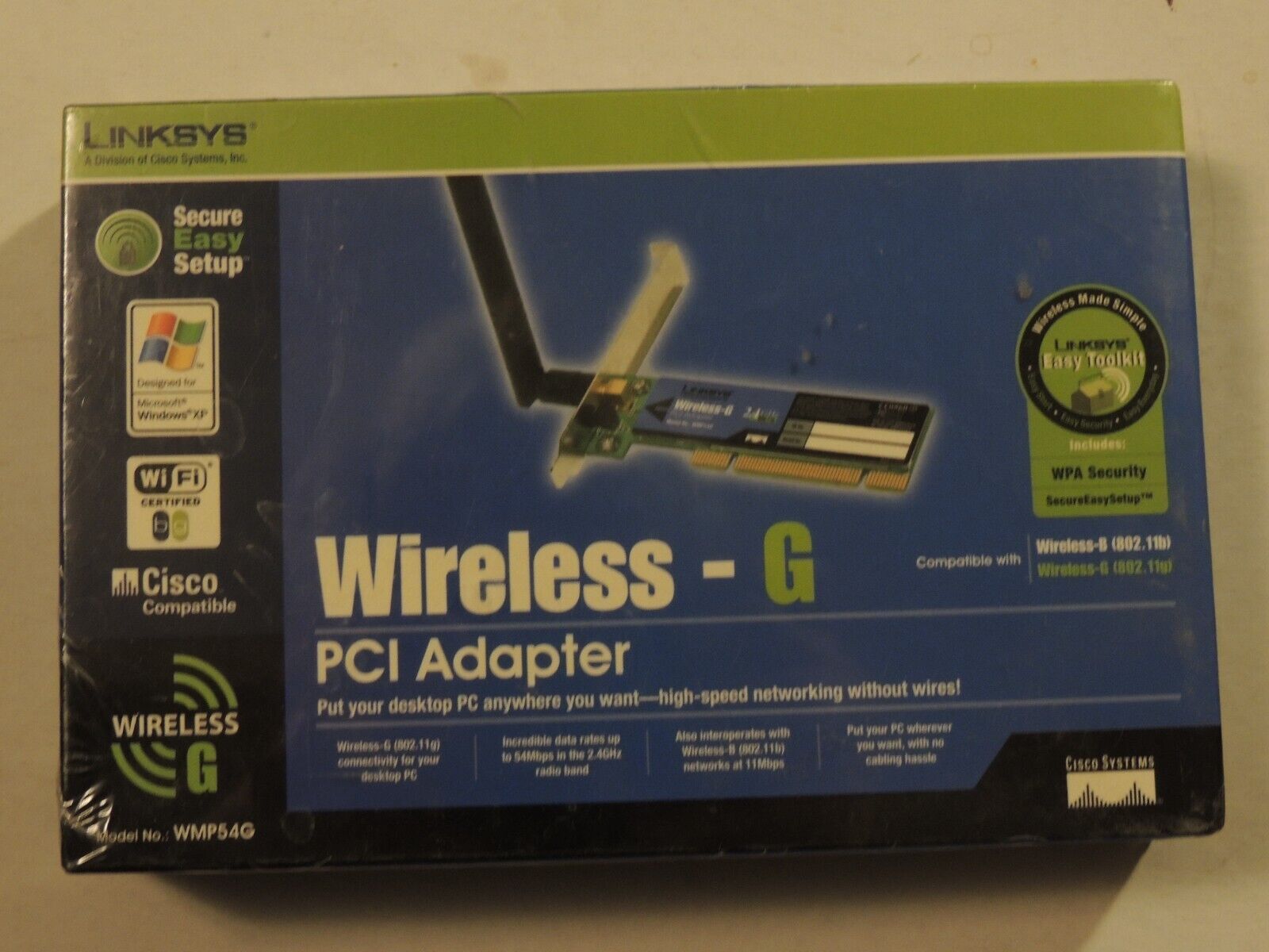 Linksys WMP54G Wireless-G PCI Adapter - WMP54G - New Sealed