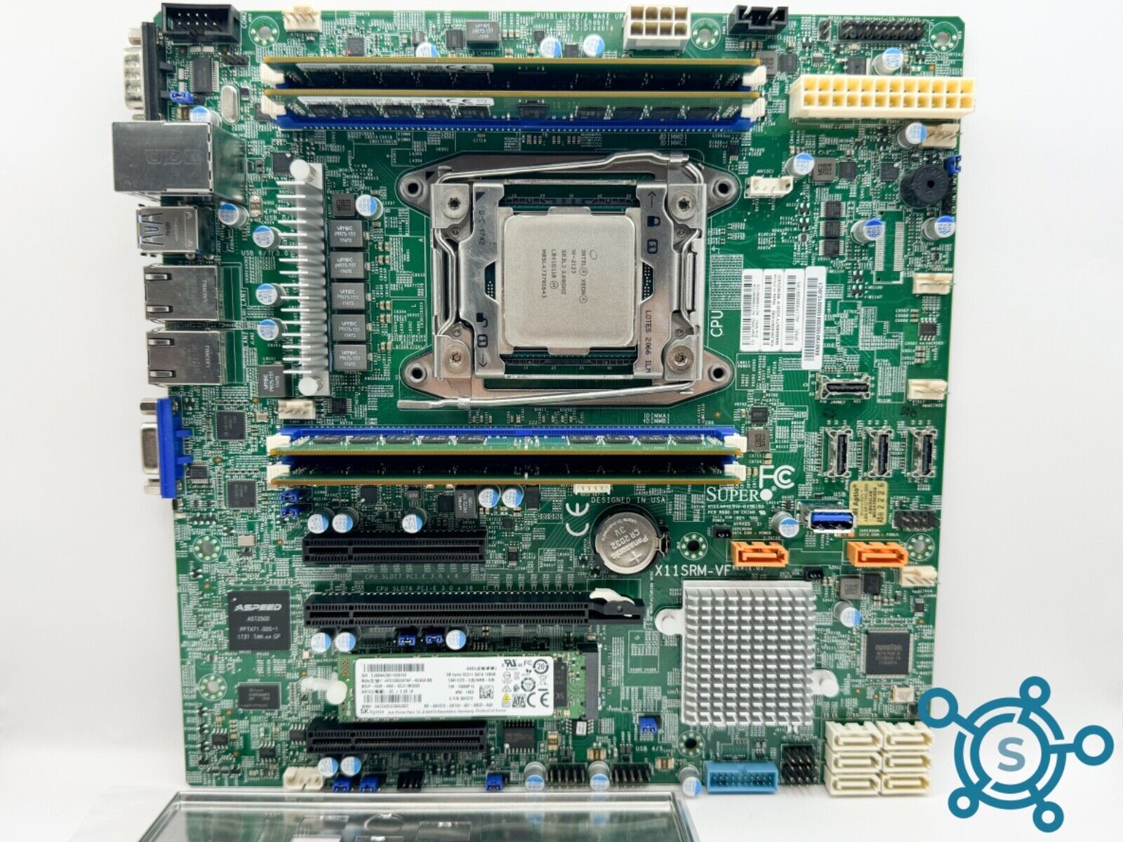Supermicro X11SRM-VF MATX Motherboard Intel W-2123 128GB M.2 32GB ECC 4x OCuLink