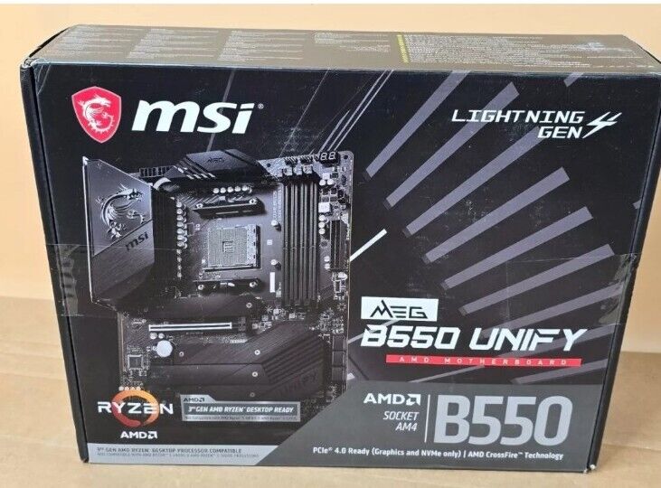 MSI MEG B550 Unify Gaming Motherboard (AMD AM4, DDR4, PCIe 4.0, SATA 6Gb/s, Dual