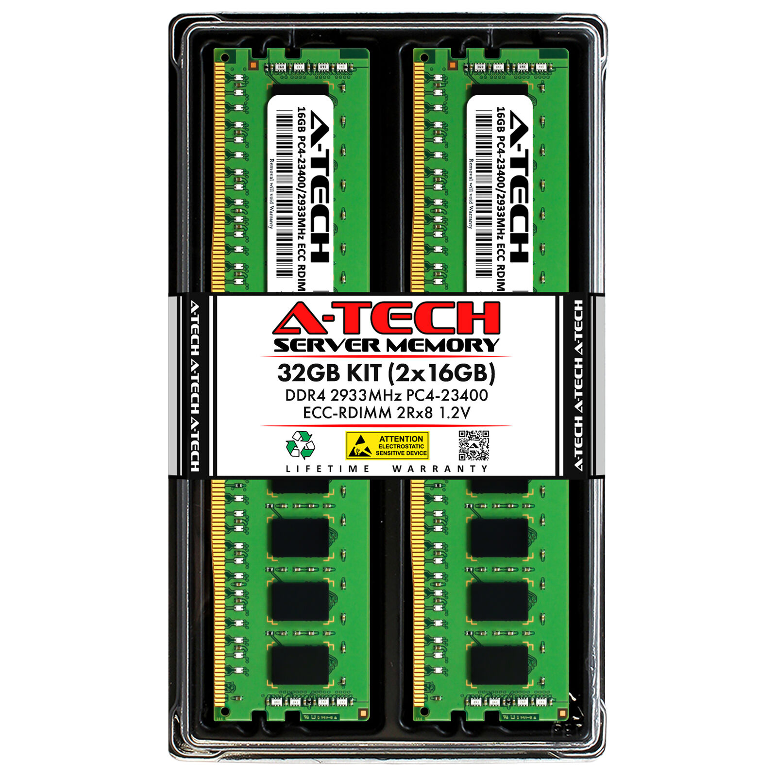 32GB 2x 16GB PC4-2933 RDIMM ASRock Rack 1U12XL-EPYC/2T 4U10G-ROME2/2T Memory RAM