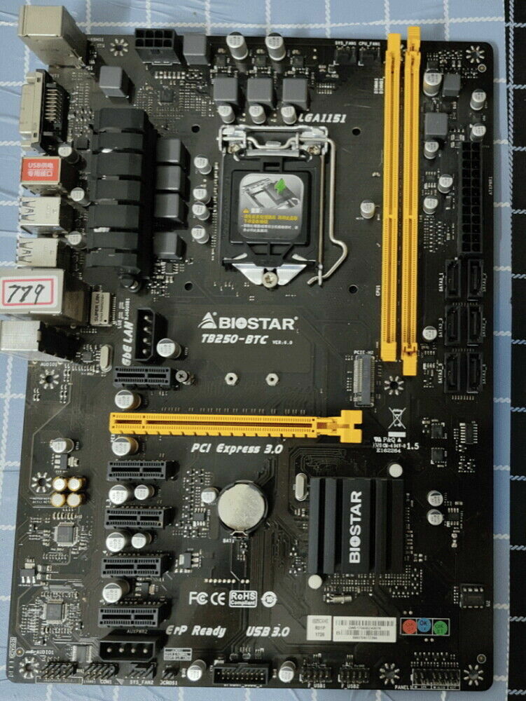 BIOSTAR Tb250-btc LGA 1151 Intel B250 USB 3.0 DDR4 ATX 6 GPU MINING Motherboard