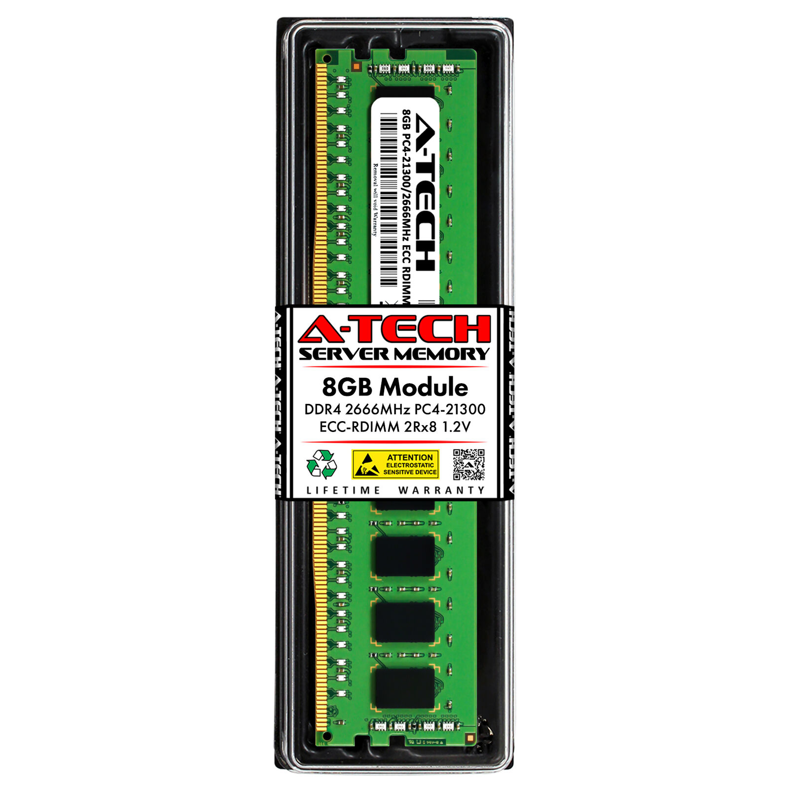 8GB PC4-21300 ECC REG RDIMM (Micron MTA18ASF1G72PDZ-2G6 Equivalent) Memory RAM