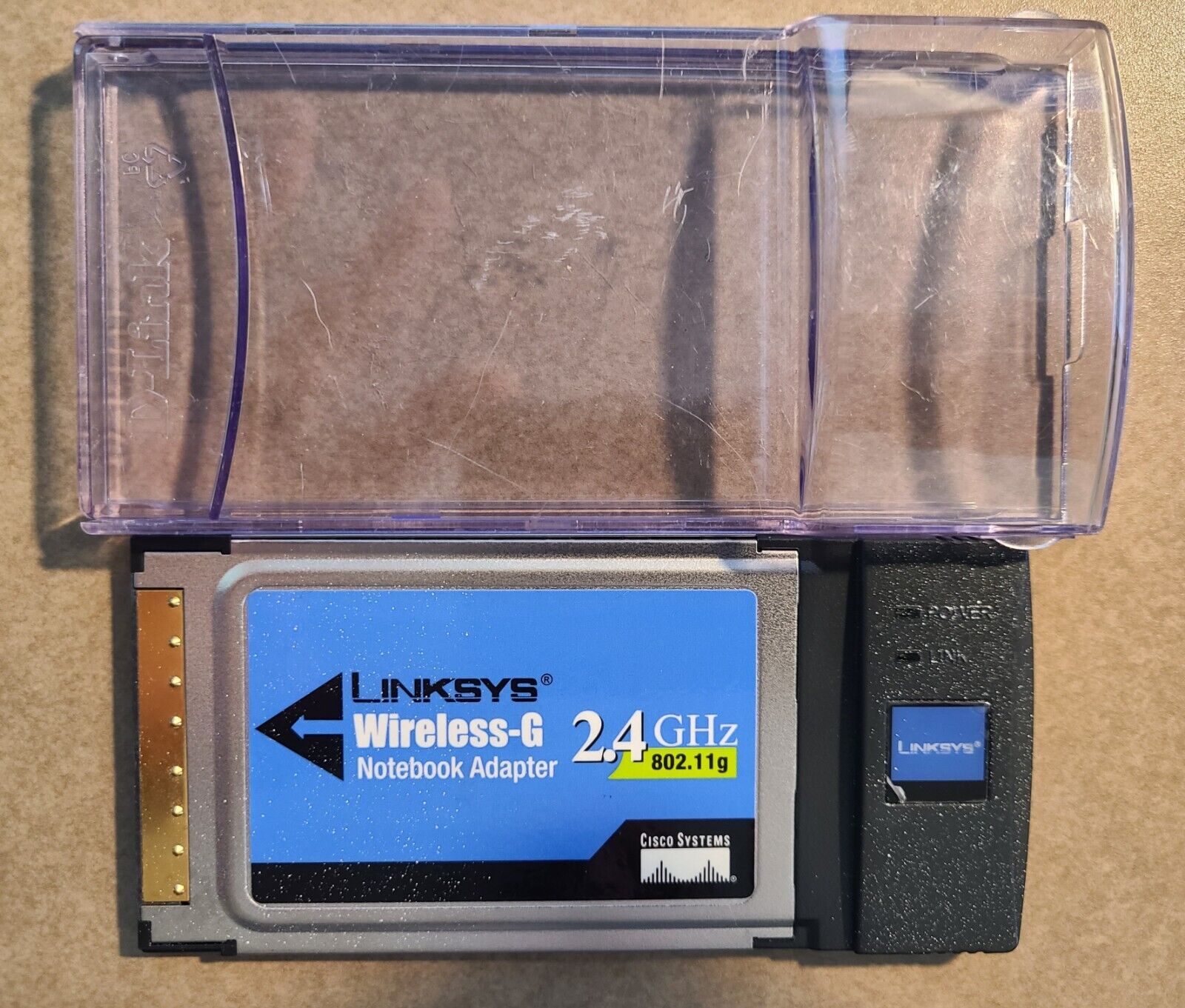  LINKSYS WPC54G PCMCIA WiFi 802.11g Adapter -  Pre-Owned, Tested, GC 
