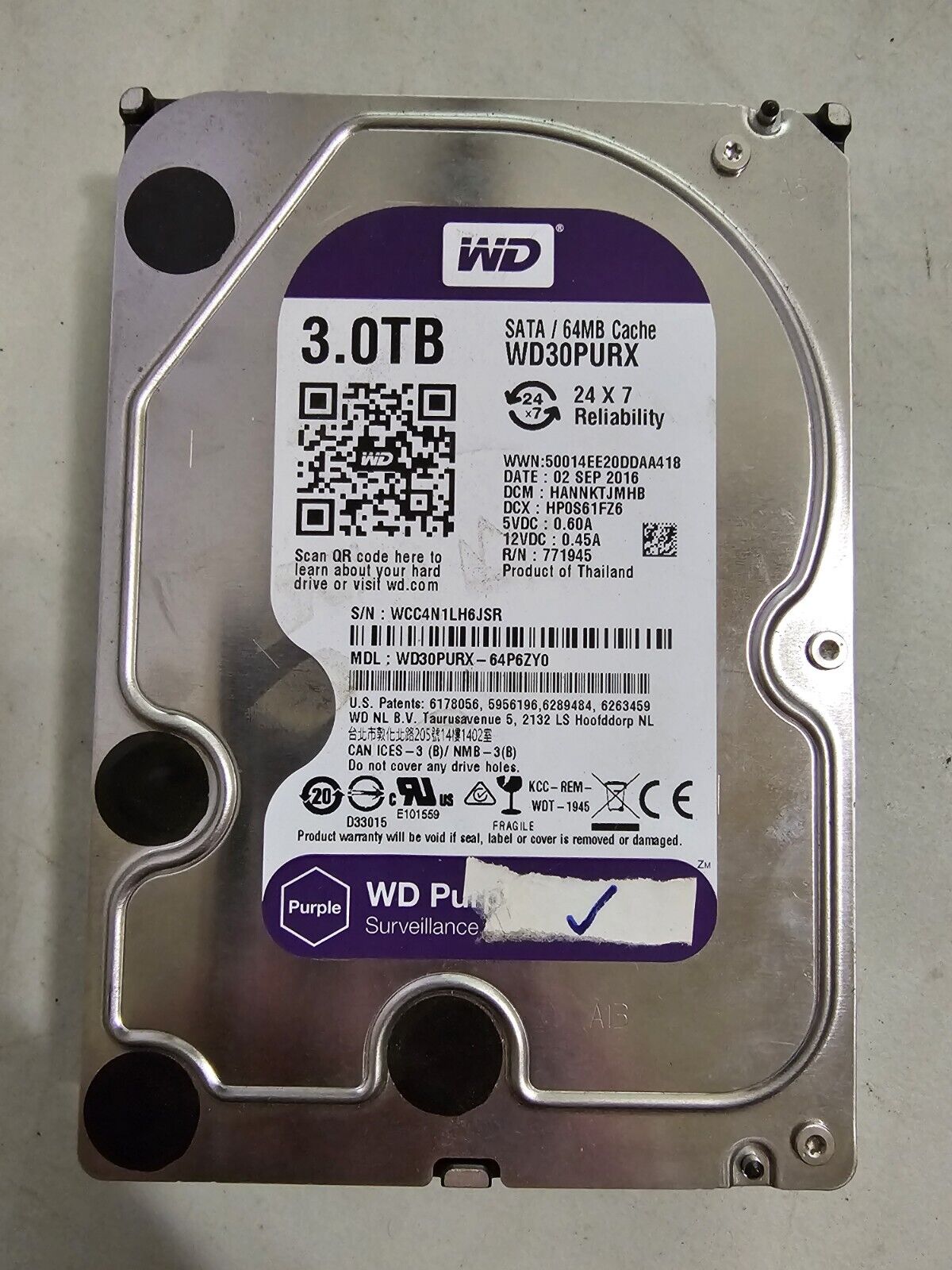 Western Digital WD Purple 3.0TB Internal Desktop Hard Drive SATA (WD30PURX)