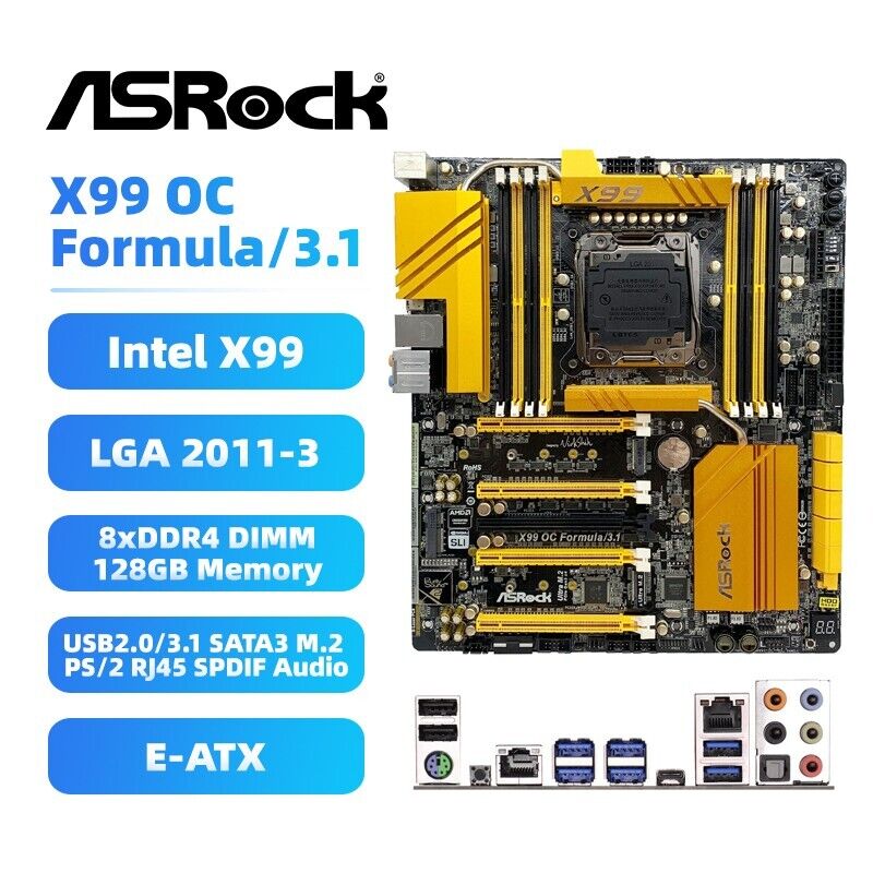 ASRock X99 OC Formula/3.1 Motherboard Intel X99 LGA2011-3 DDR4 SATA3 SPDIF+I/O
