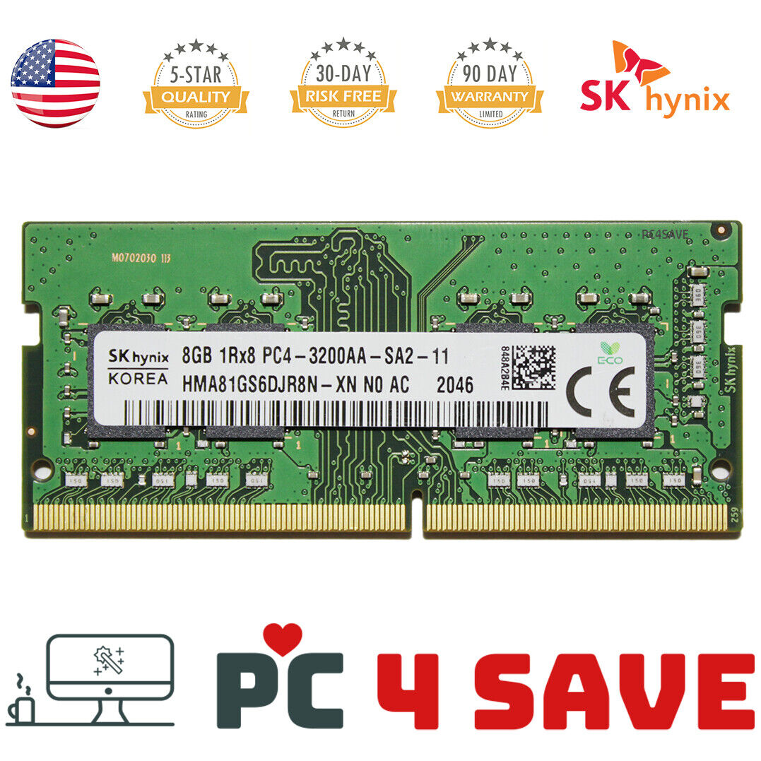 SK Hynix 8GB DDR4 3200MHz 1RX8 PC4-3200AA 260 1.2V SODIMM Micro PC Laptop Memory