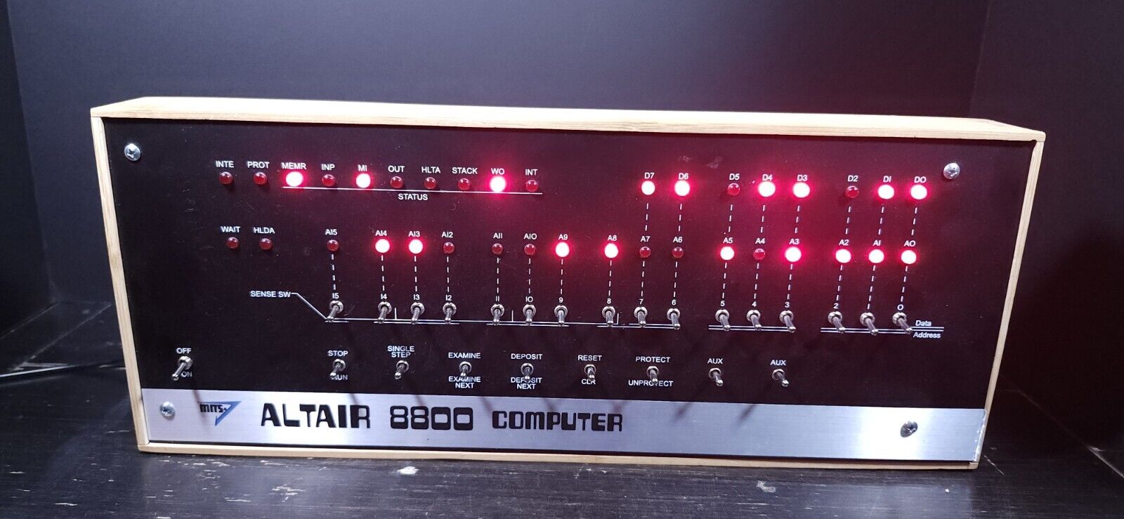 MITS Altair 8800 Computer Bamboo  Reproduction Arduino Tested Working Assembled 