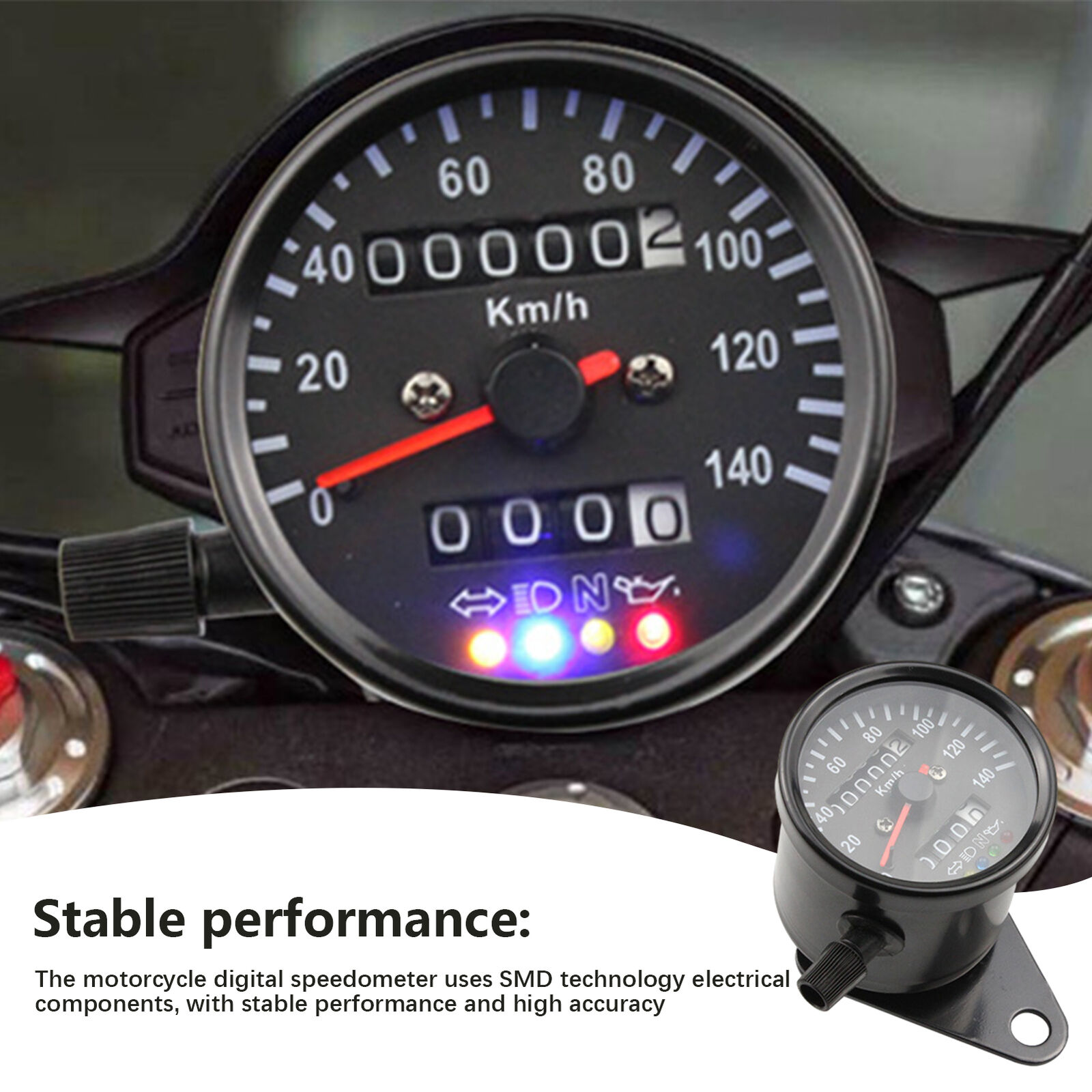 Motorcycle Tachometer Retro Instrument Black Motorcycle Speedometer