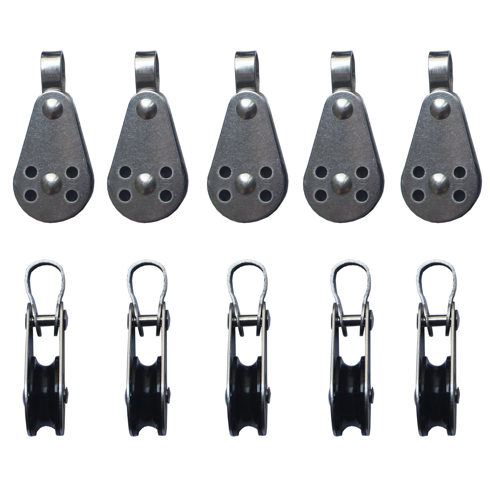 10 x 25mm Stainless Steel Pulley Block w nylon sheave for Kayak With Fixed Pin