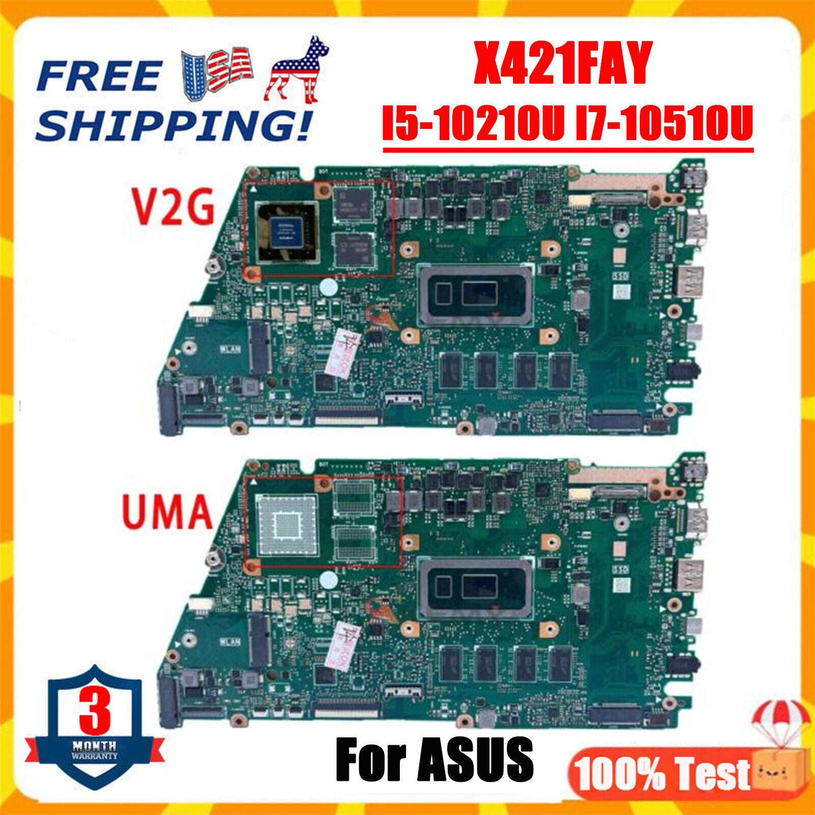 For Asus X421FL X421FA X421FAY Motherboard I5 I7 10th Gen CPU 8G 16G mainboard