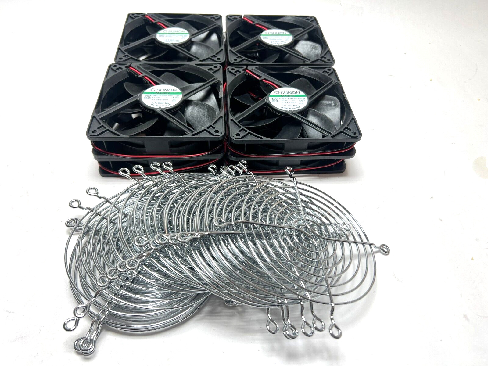 Lot of 8x SUNON MEC0252V1-000U-A99 12025 24V 5.0W 12CM Cooling Fan 2-wire Guard