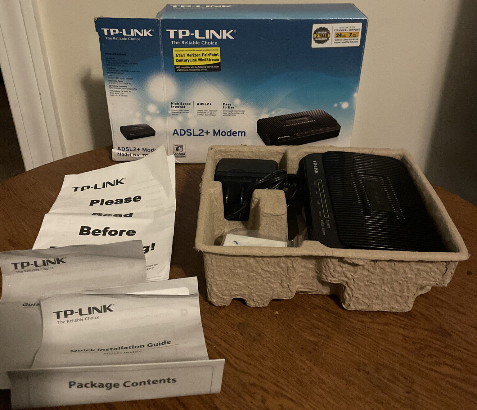 TP-Link ADSL2+ Modem, Up to 24Mbps Downstream Bandwidth Model TD-8616