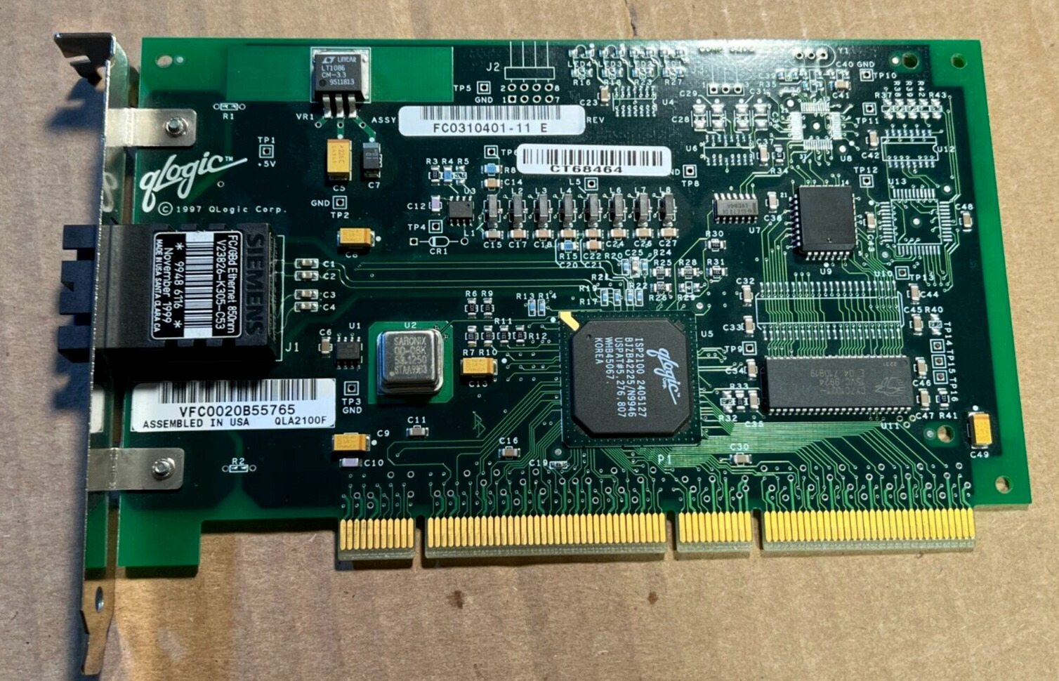 Qlogic / IBM 64BIT PCI To Fiber Channel QLA2100F-66 76H7283 / 01K7354