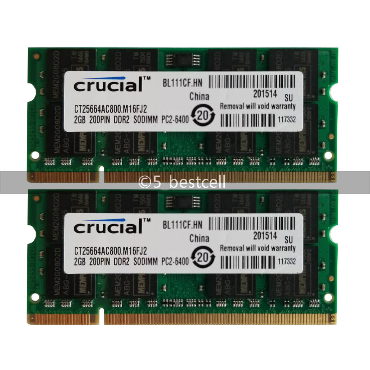 Crucial 2GB 4GB 8GB PC2-6400 DDR2 800 MHz 200pin Laptop SODIMM Memory Ram LOT