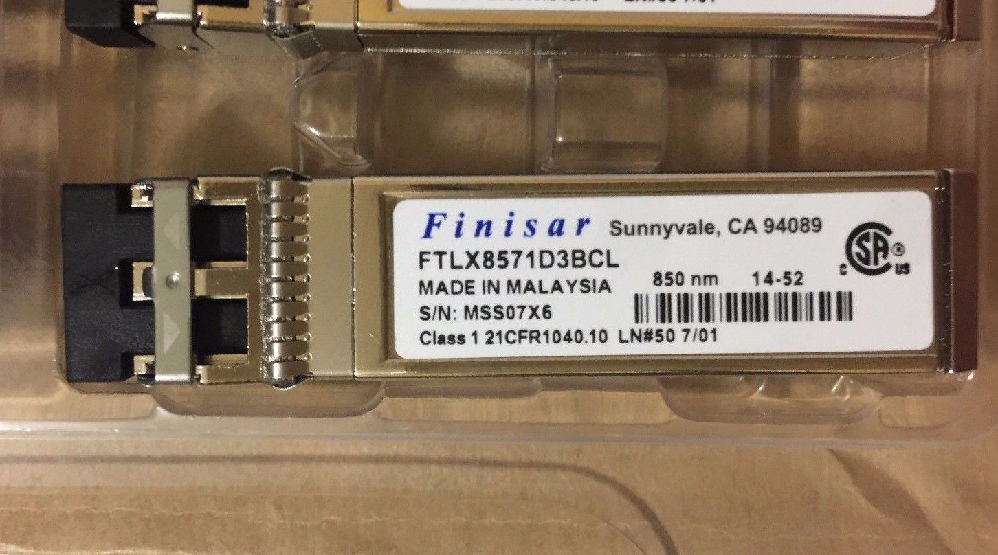 Finisar FTLX8571D3BCL SFP+SR/SW 10Gb/s 850nm Multimode SFP+ Transceiver