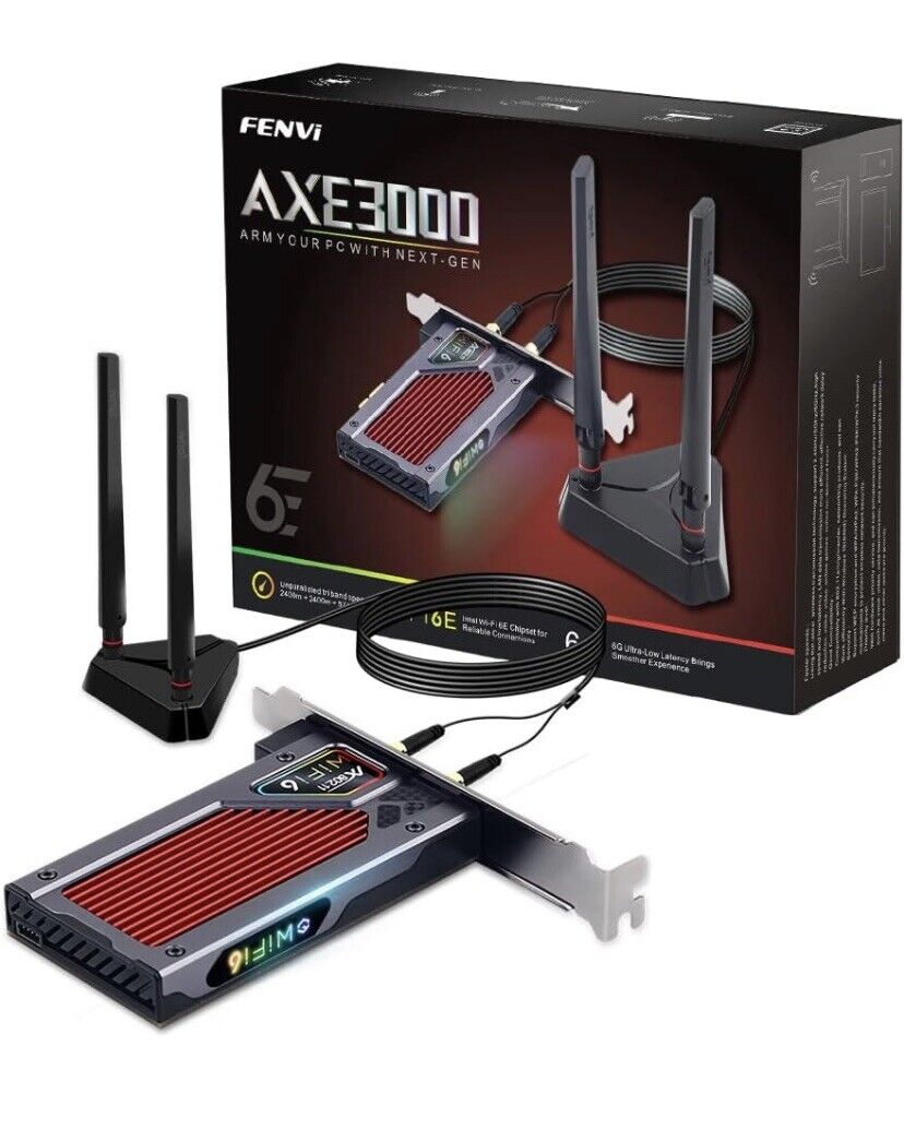 fenvi AX210 WiFi 6E PCI-E WiFi Adapter BT5.2 RGB Gaming 802.11ax ac 160MHz 2.4GH