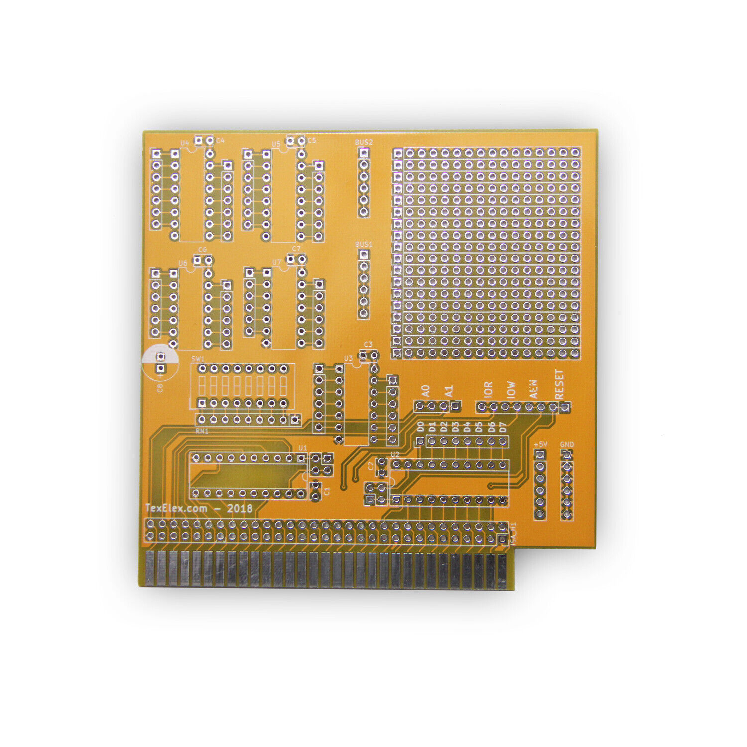 TexElec's 8 Bit ISA Prototype Card v1.0 (PCB Only)