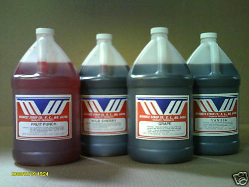 Soda Fountain Syrup - 4  one gallons plastic bottles