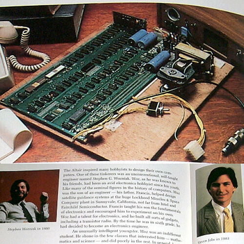 1984 ENIAC Apple 1 MITS Altair Intel 4004 UNIVAC Wozniak Steve Jobs Babbage IBM