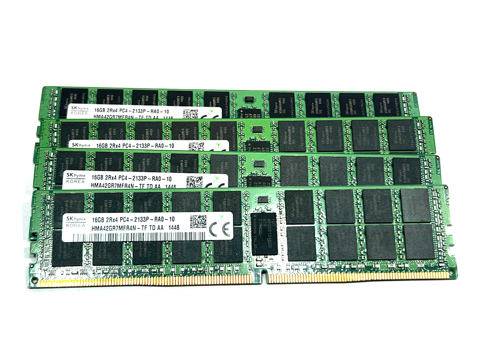 Lot of 4x Hynix 16GB (64GB) DDR4 PC4-2133P 2Rx4 ECC REG 288Pin HMA42GR7MFR4N-TF
