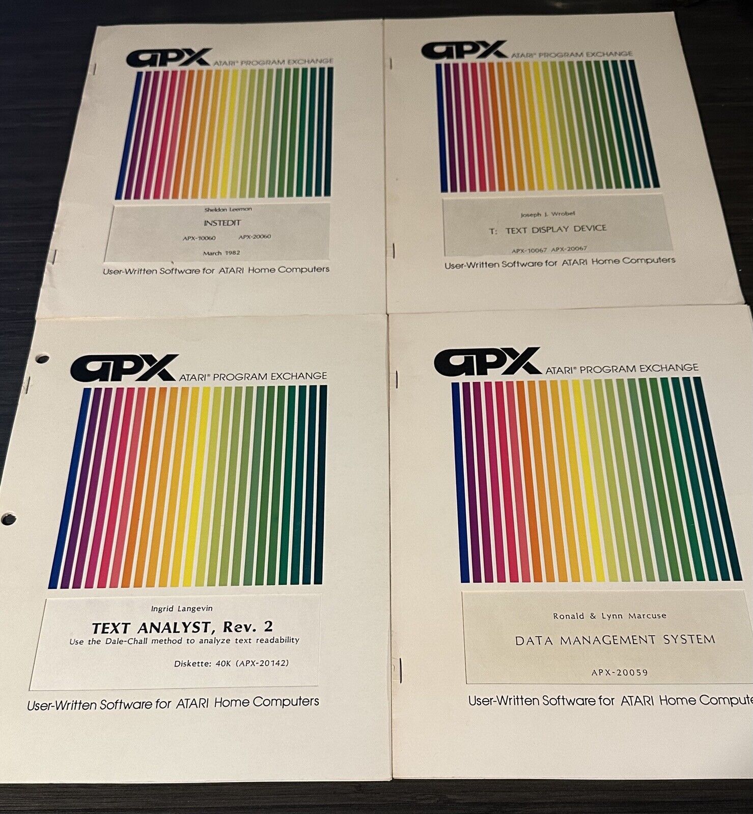 Atari APX manuals 400 800 XL Computer Instedit fonts Text Analyst Text Display