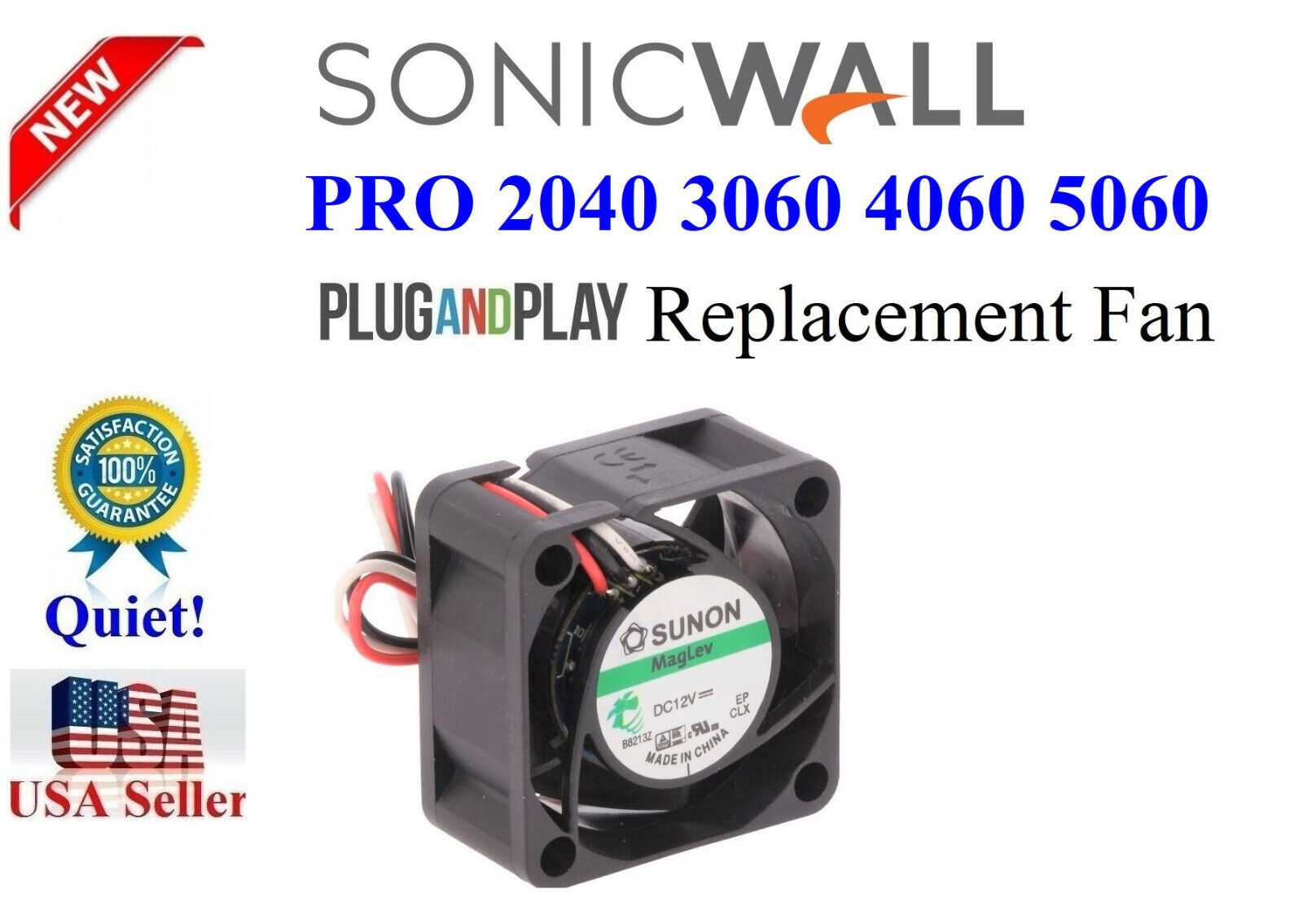 New **Quiet** Version Fan for SonicWALL PRO 2040 3060 4060 5060