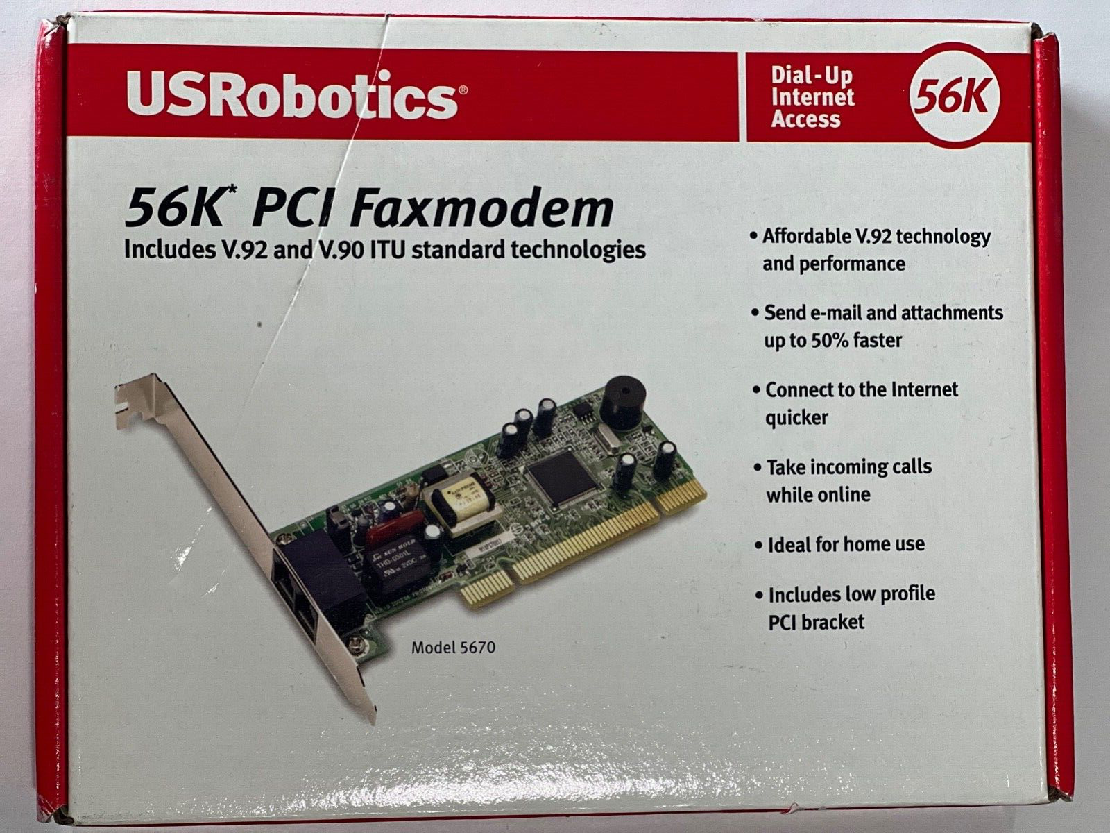 US Robotics 92V. Model 5679 56K PCI  Faxmodem New Sealed