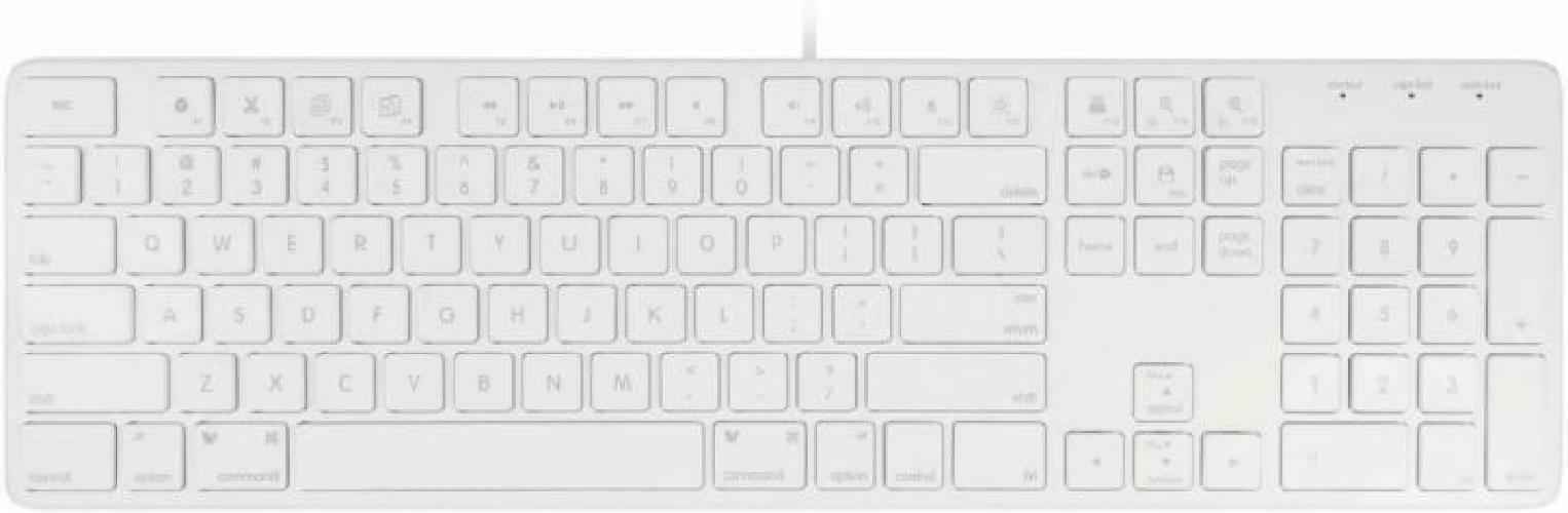 Macally Ultra-Slim USB Wired Keyboard with Number Keypad for Apple Mac Pro, MacB
