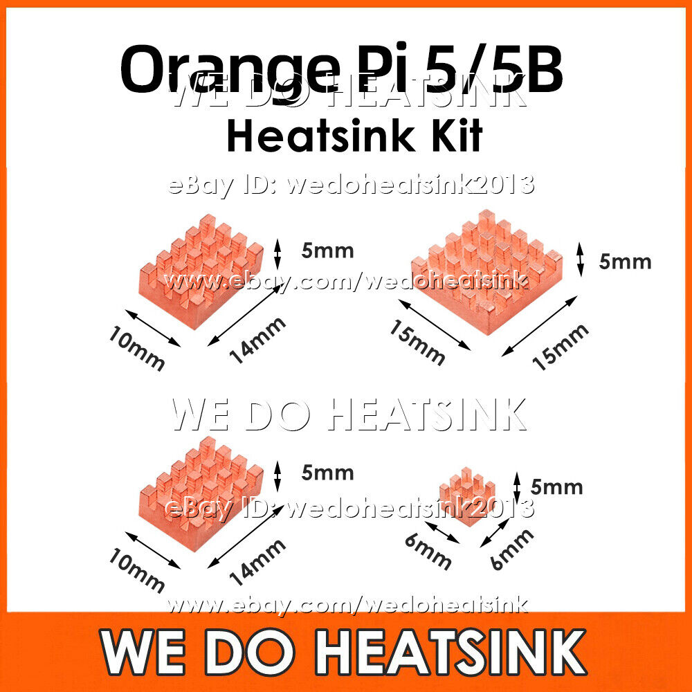4Pcs Kit Copper Cooler DIY Heatsink Set Cooler For Orange Pi 5 5b Model 5B