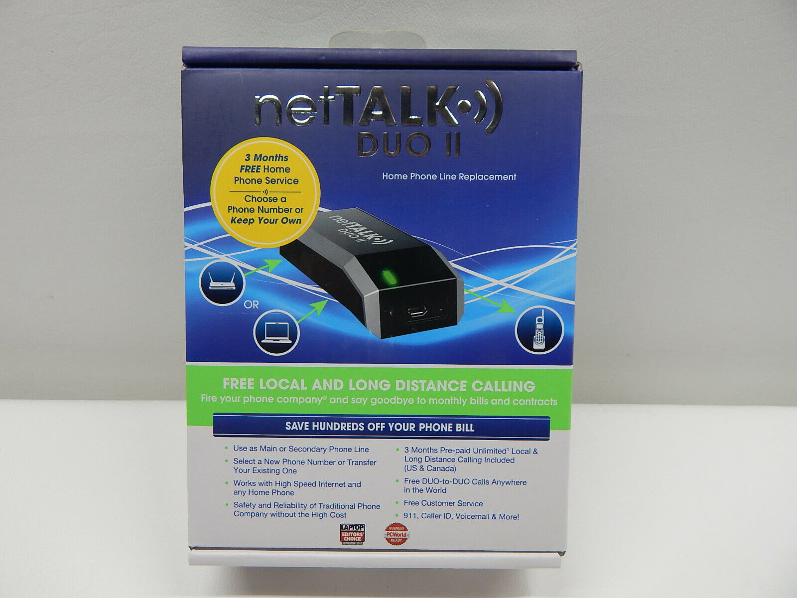 NetTALK Duo II - VOIP Home Phone / 3 Months Local & Long Distance Included
