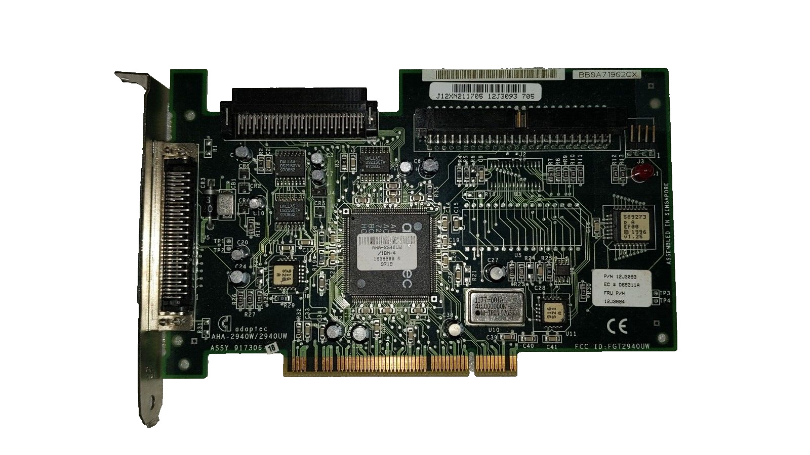 ADAPTEC AHA-2940UW ULTRA WIDE SCSI CONTROLLER PCI ADAPTER CARD 68 & 50 PIN 2940W