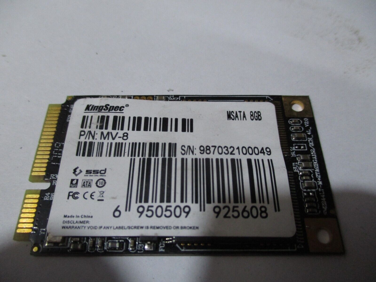 KINGSPEC MV-8 MSATA 8GB SSD M.2 SATA